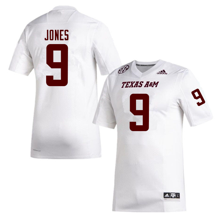 Men #9 Hezekiah Jones Texas A&M Aggies College Football Jerseys Sale-White